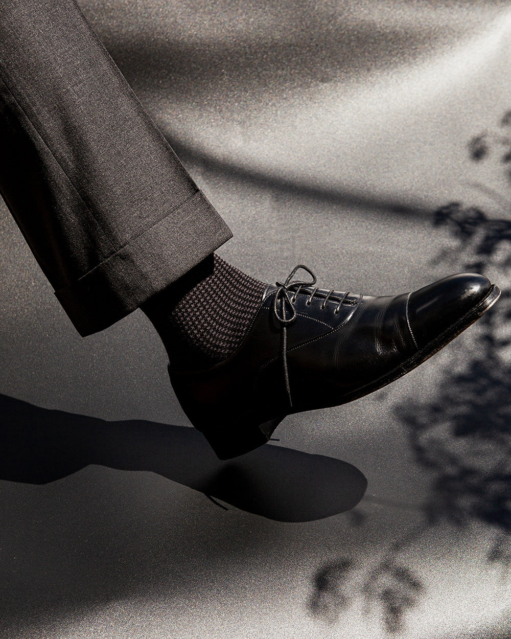 Men's Houndstooth Socks - Black & Gray