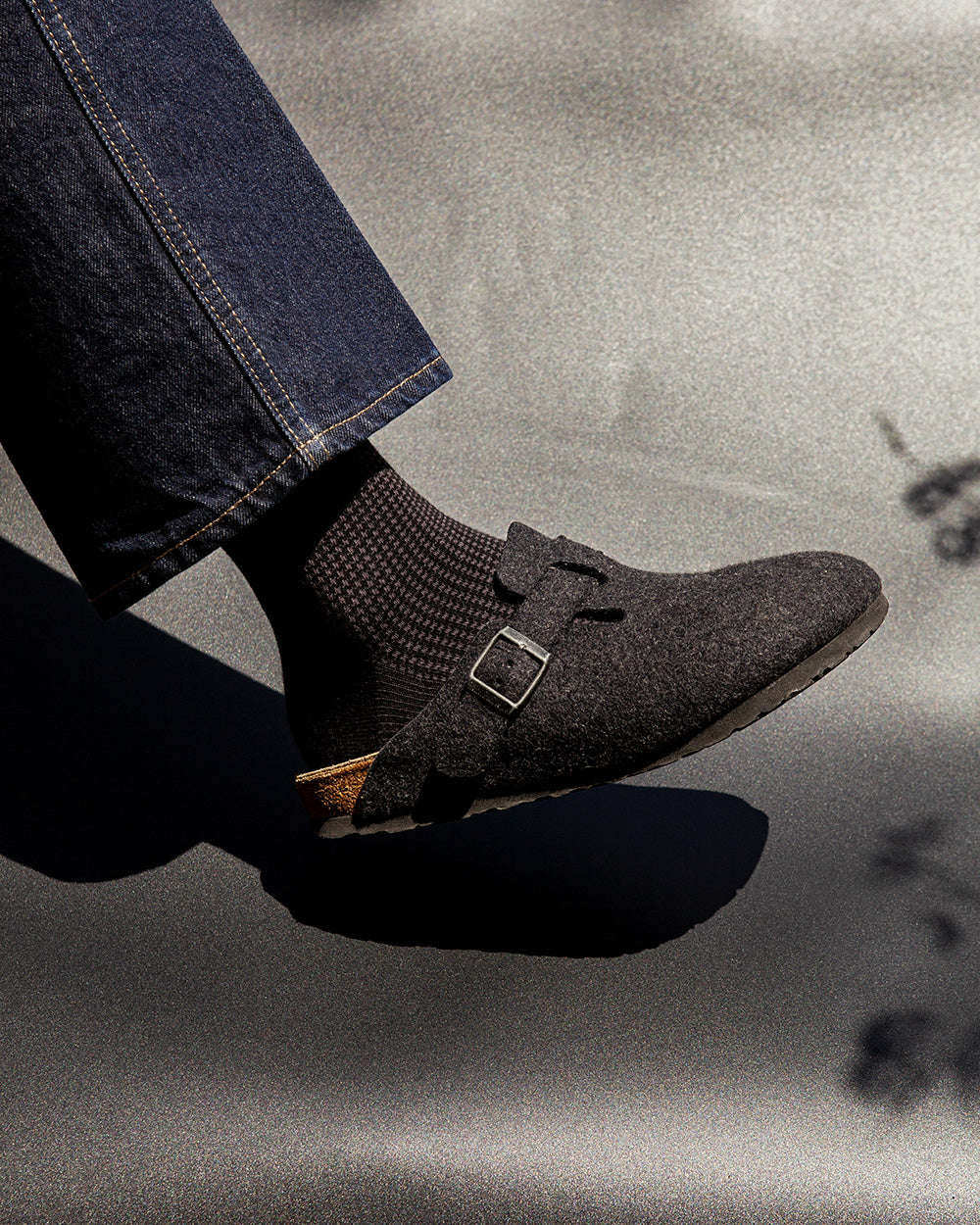 Men's Houndstooth Socks - Black & Gray