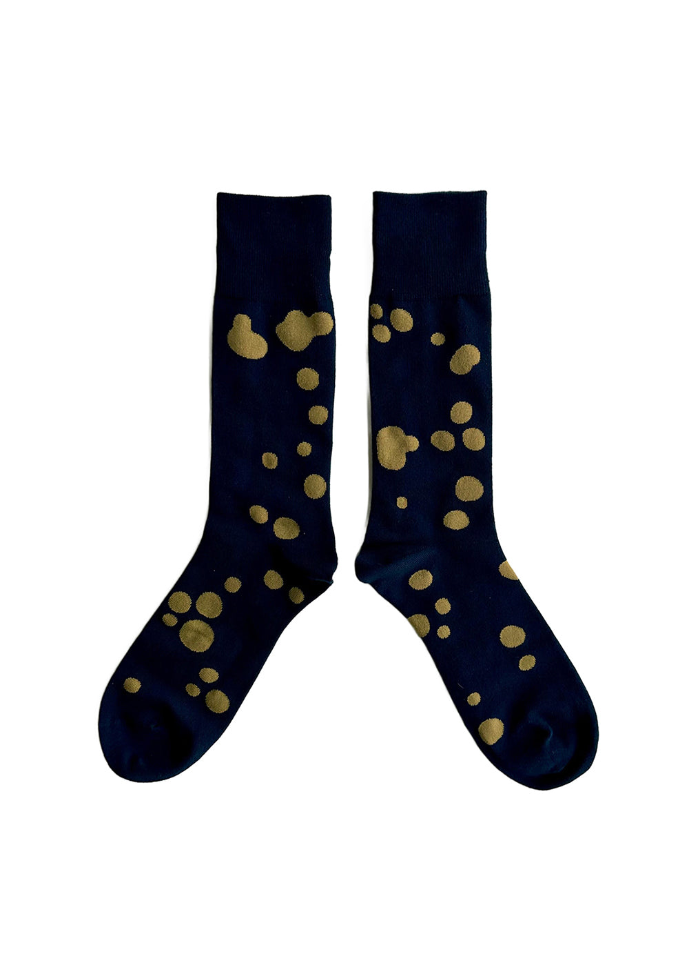 Men's Dalmatian Pattern Socks - Navy & Gold