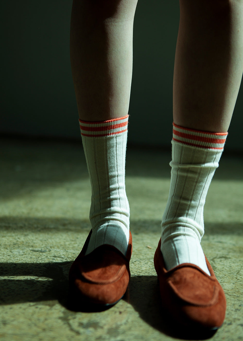 Women's Hide & Seek Pattern Socks - Off White & Apricot