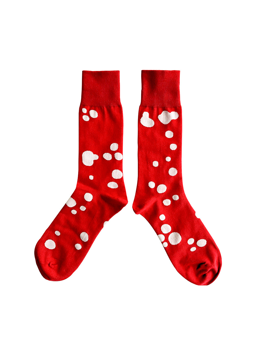 Men's Dalmatian Pattern Socks - Red & White