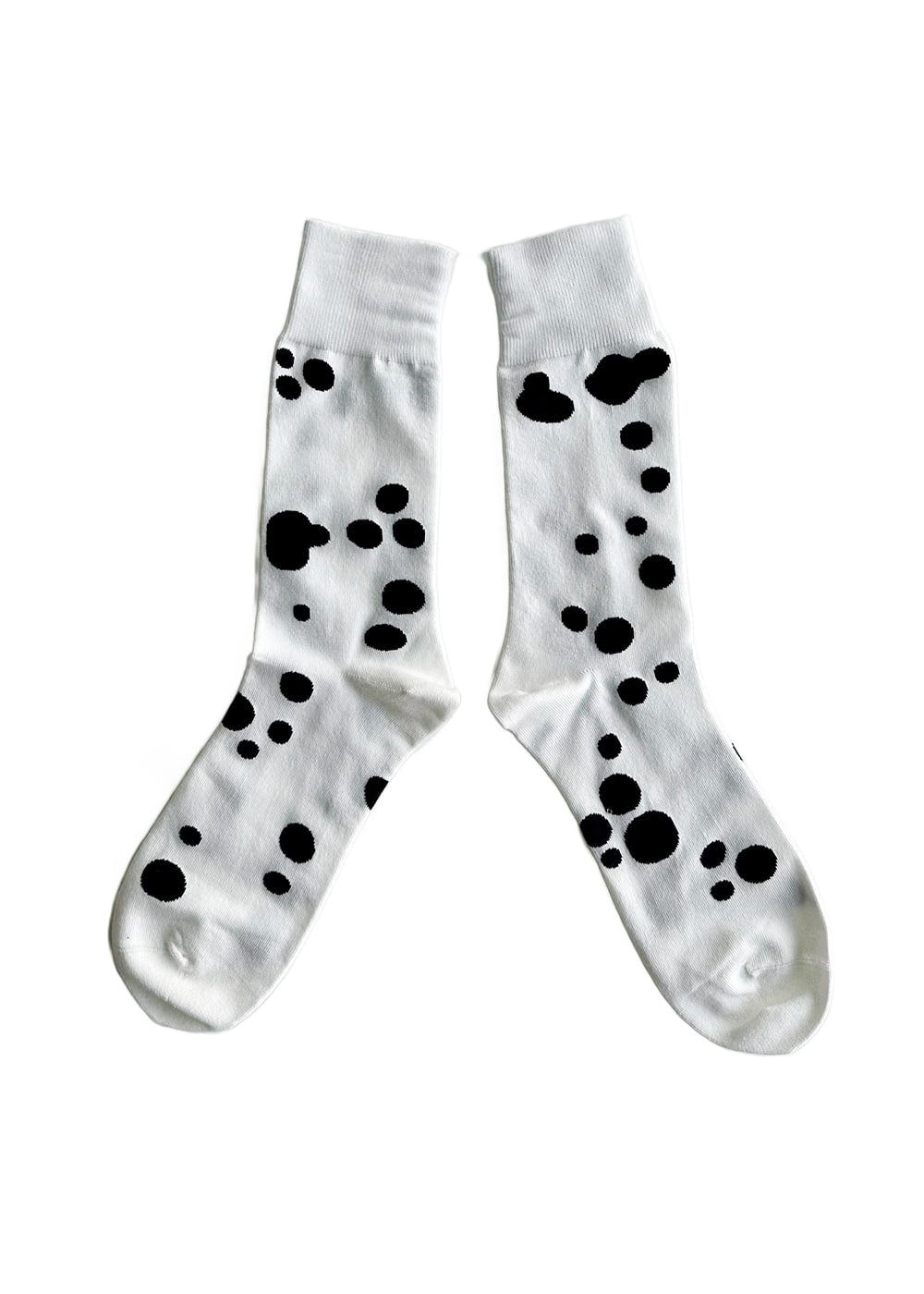 Women's Dalmatian Pattern Socks - White & Black