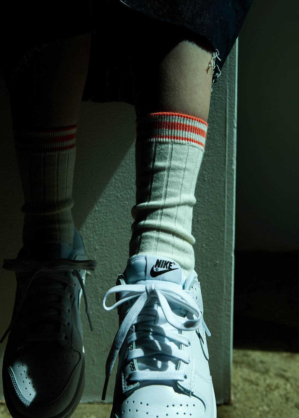 Women's Hide & Seek Pattern Socks - Off White & Apricot