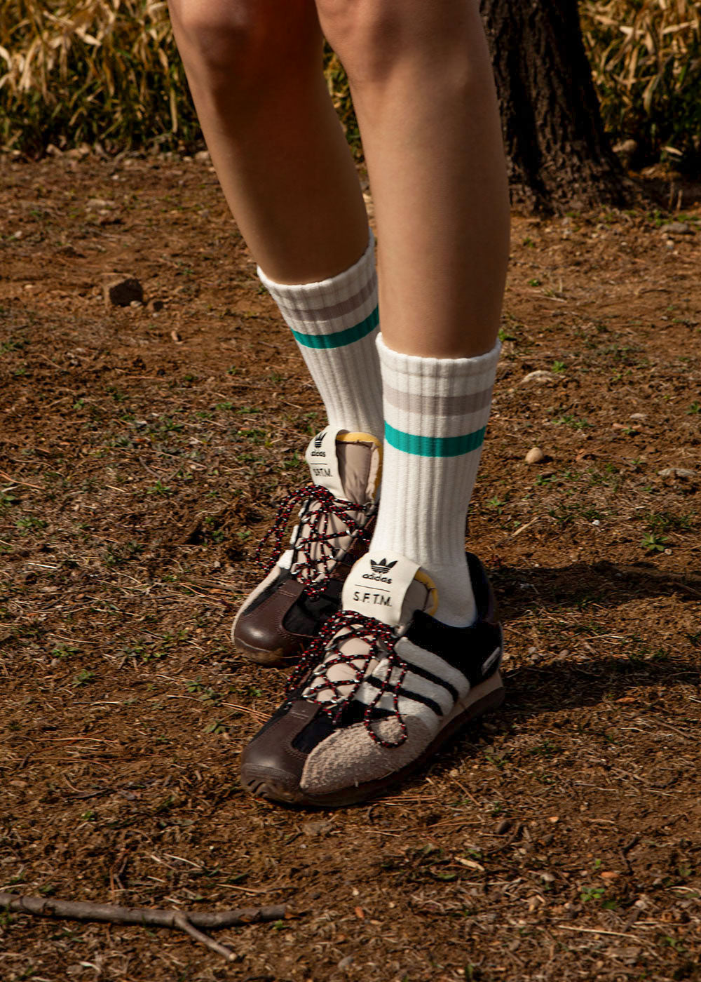 Women's Vintage Stripe Socks - Silver, Mint, & White