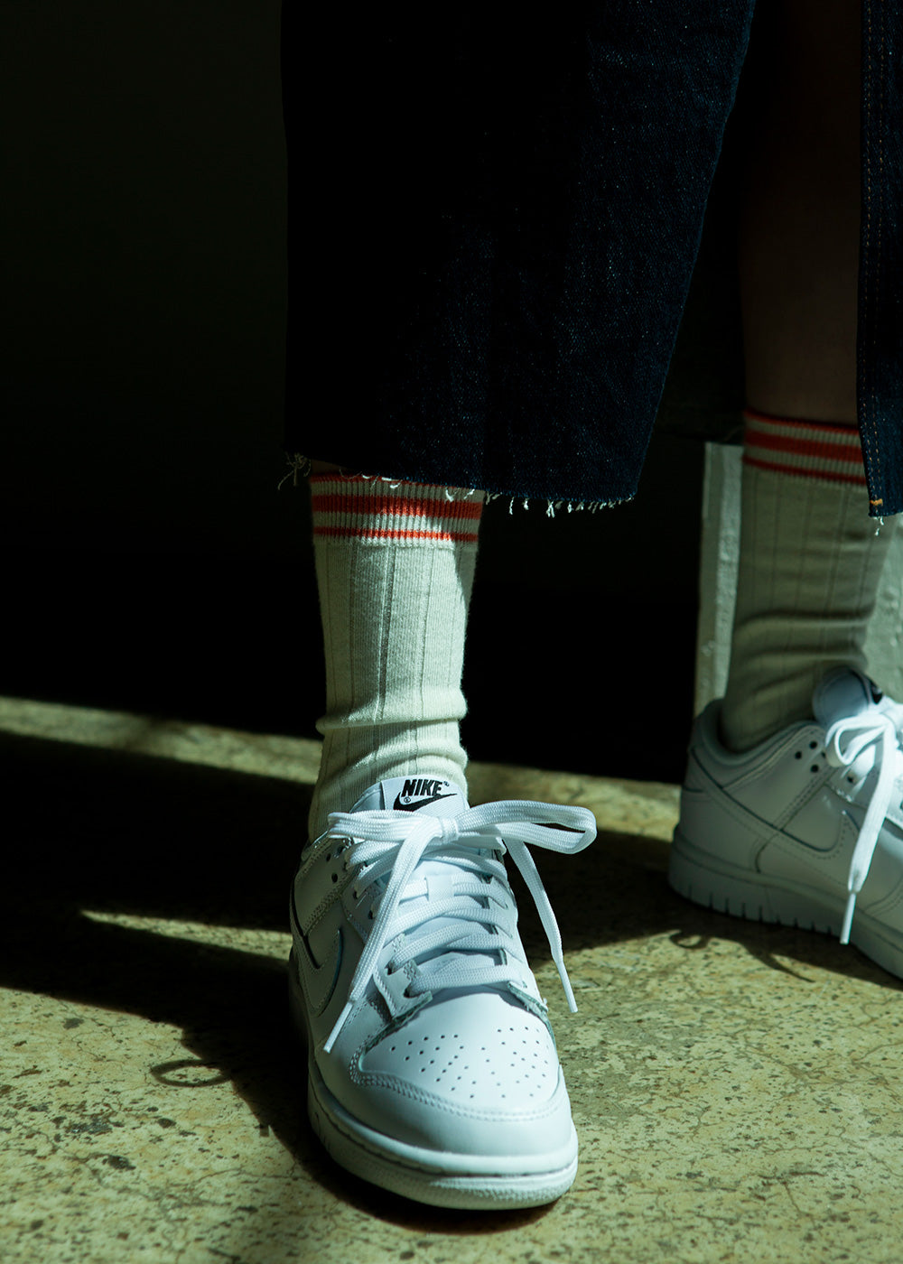 Women's Hide & Seek Pattern Socks - Off White & Apricot