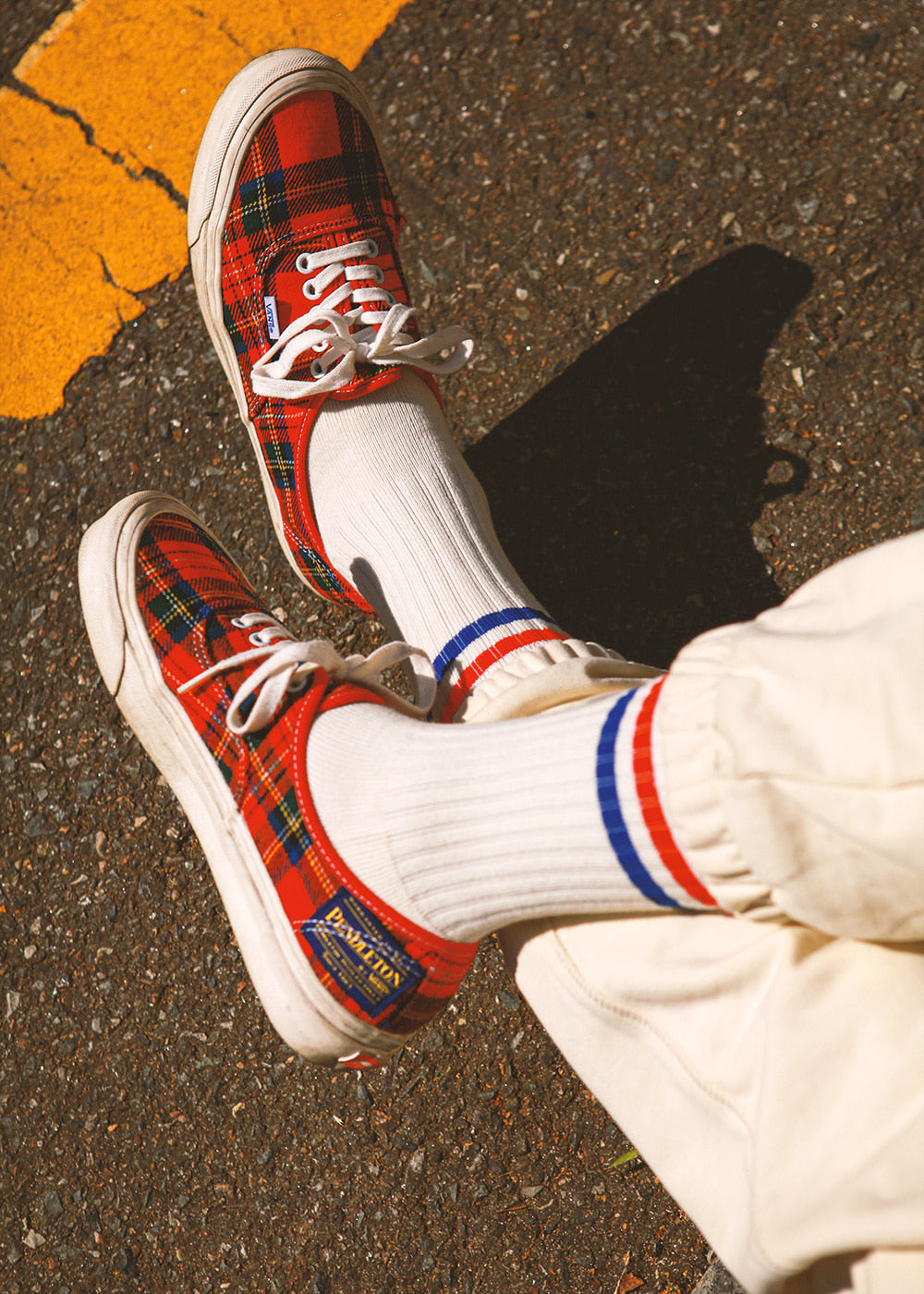 Women's Vintage Stripe Socks - Red, Blue, & White