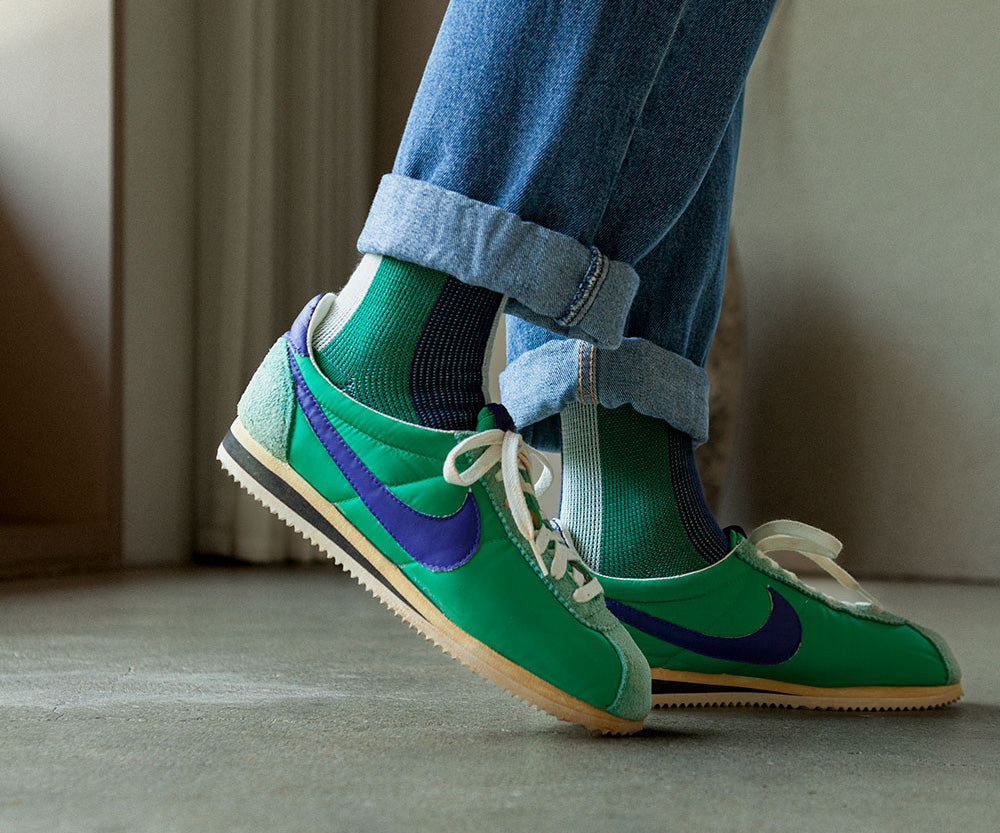 Men's BLanCHE Socks - Green, Ivory, & Navy