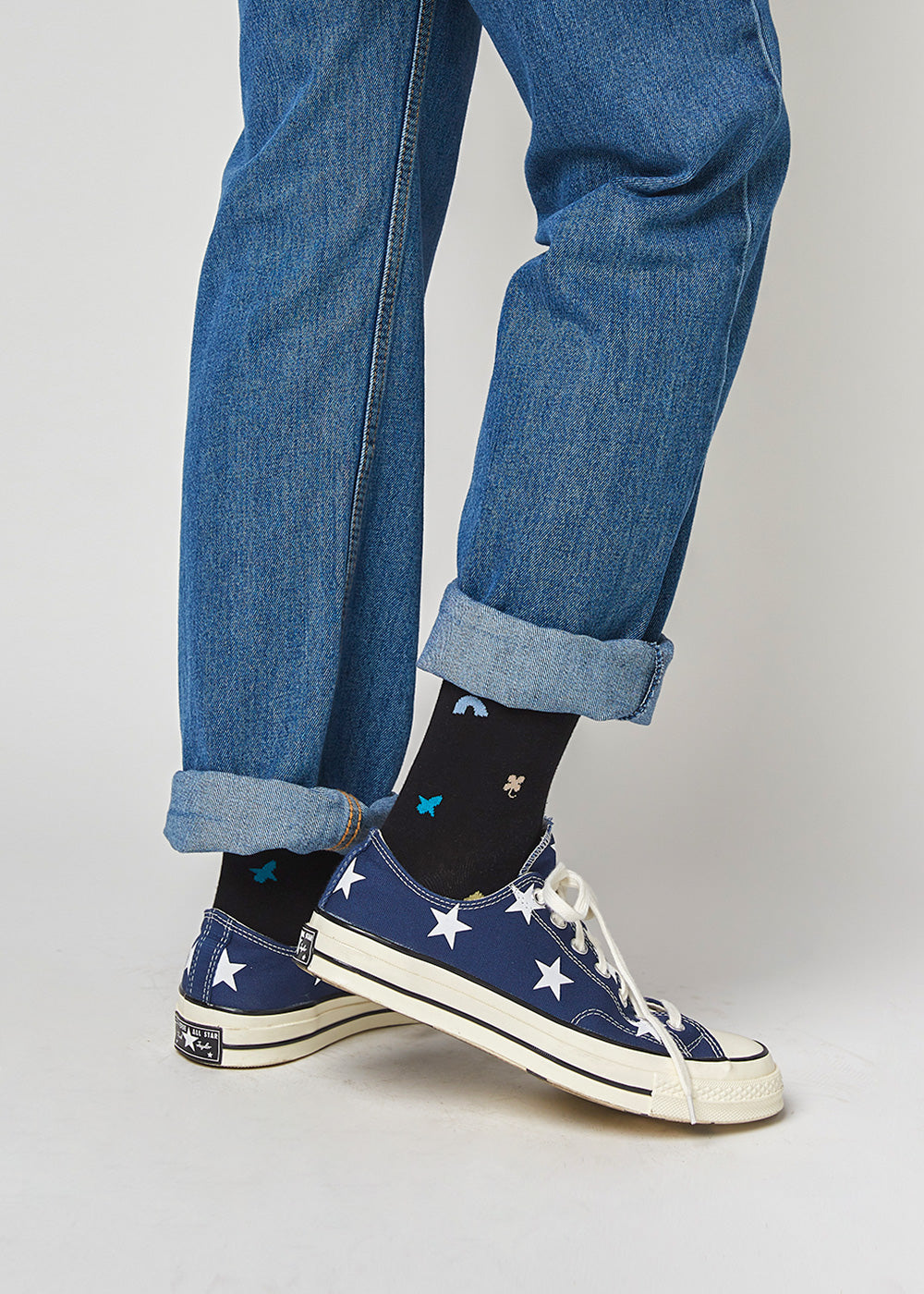 Women's Sketchbook Pattern Socks - Black