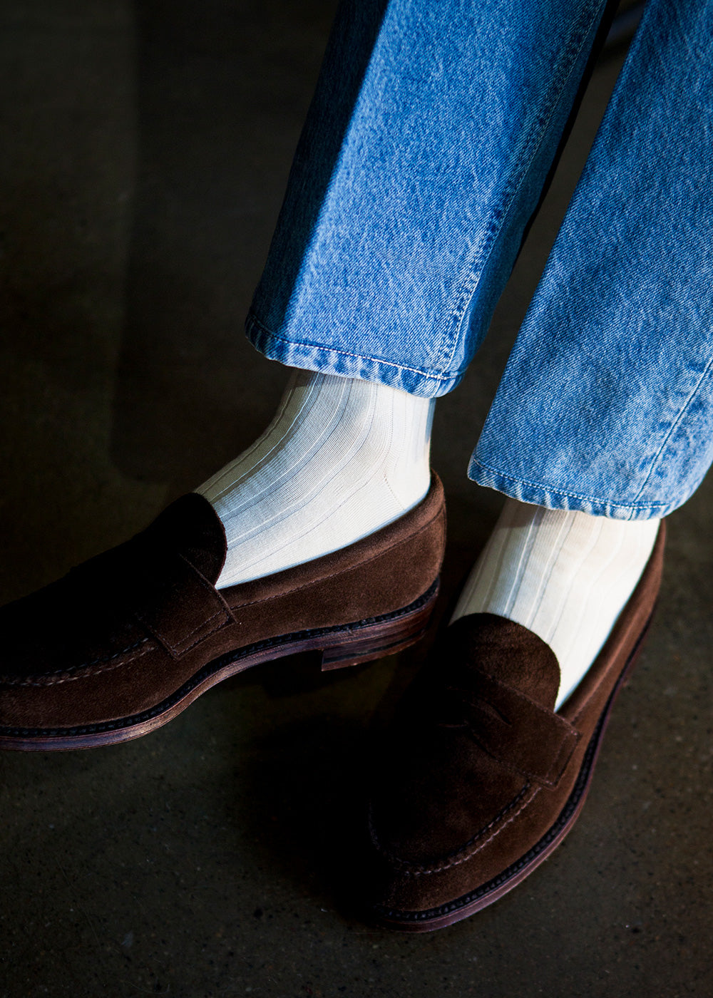 Men's Ribbed Socks - Vanilla Cream