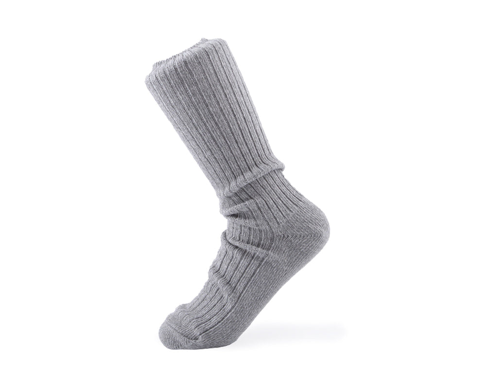 Ribbed Melange Socks - Monument (Gray)