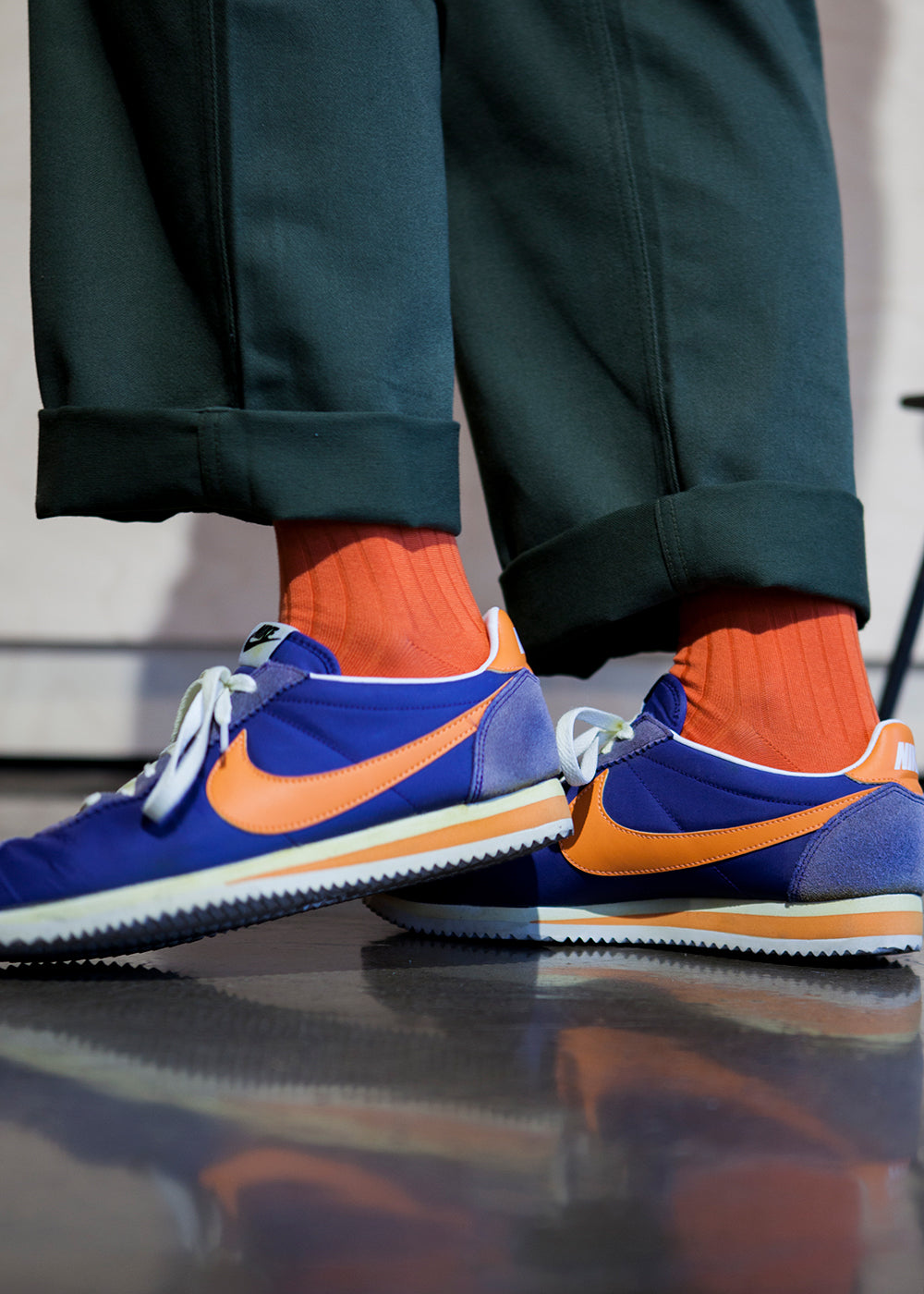 Men's Ribbed Socks - Orange Popsicle