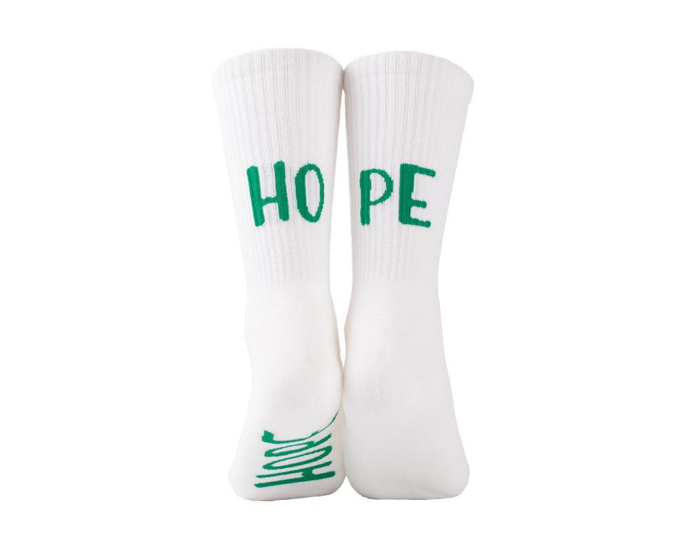 Men's "HOPE" Athletic Socks - White