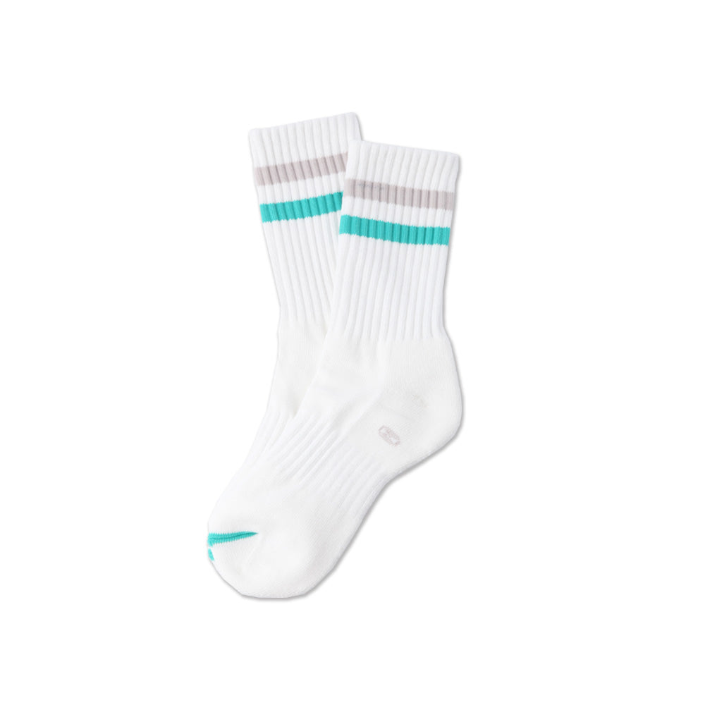 Women's Vintage Stripe Socks - Silver, Mint, & White