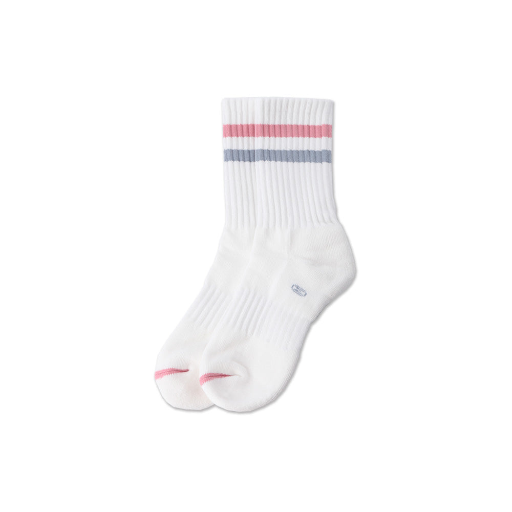 Women's Vintage Stripe Socks - Pink, Gray, & White