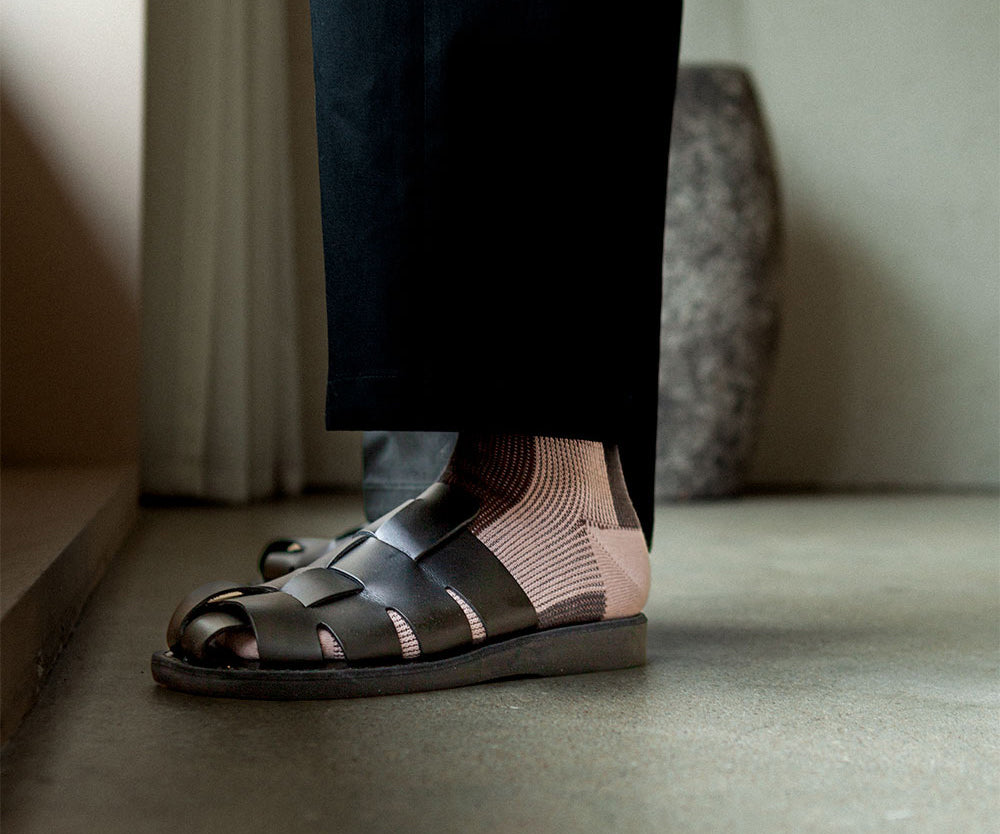 Men's BLanCHE Socks - Beige, Brown, & Charcoal
