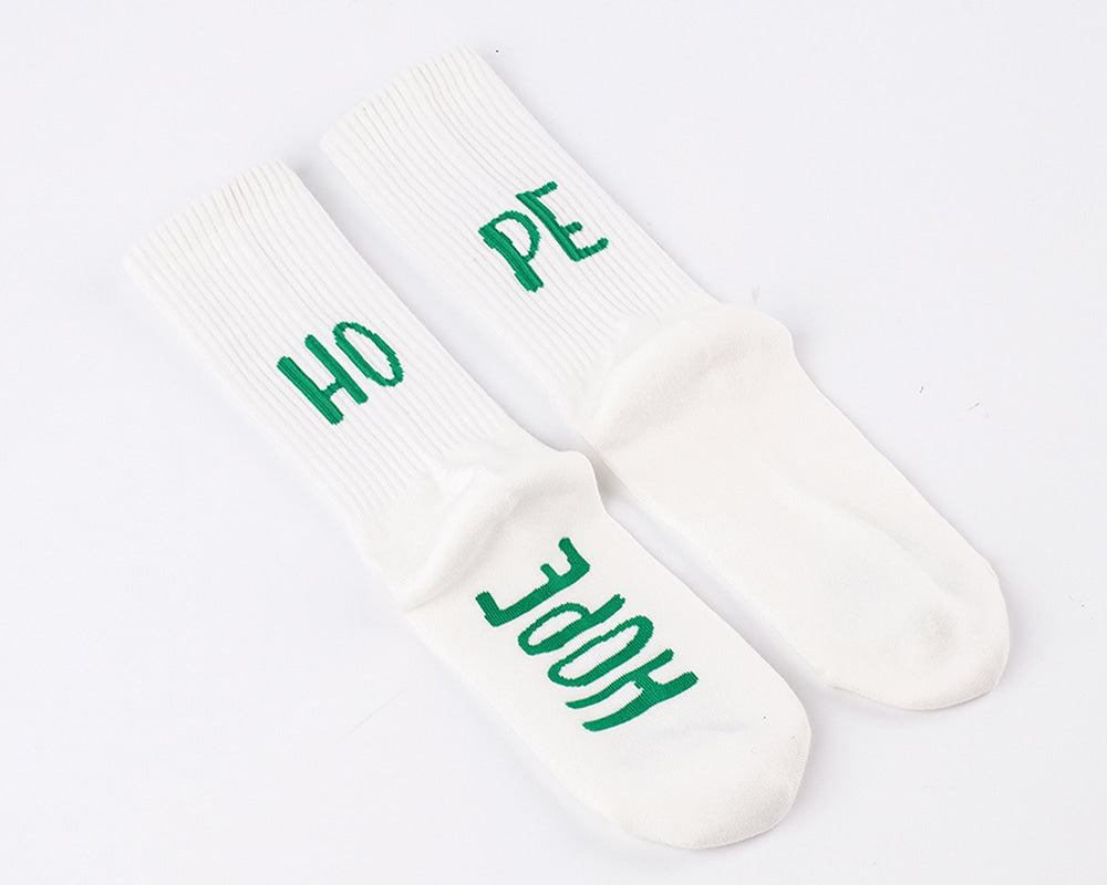 Men's "HOPE" Athletic Socks - White