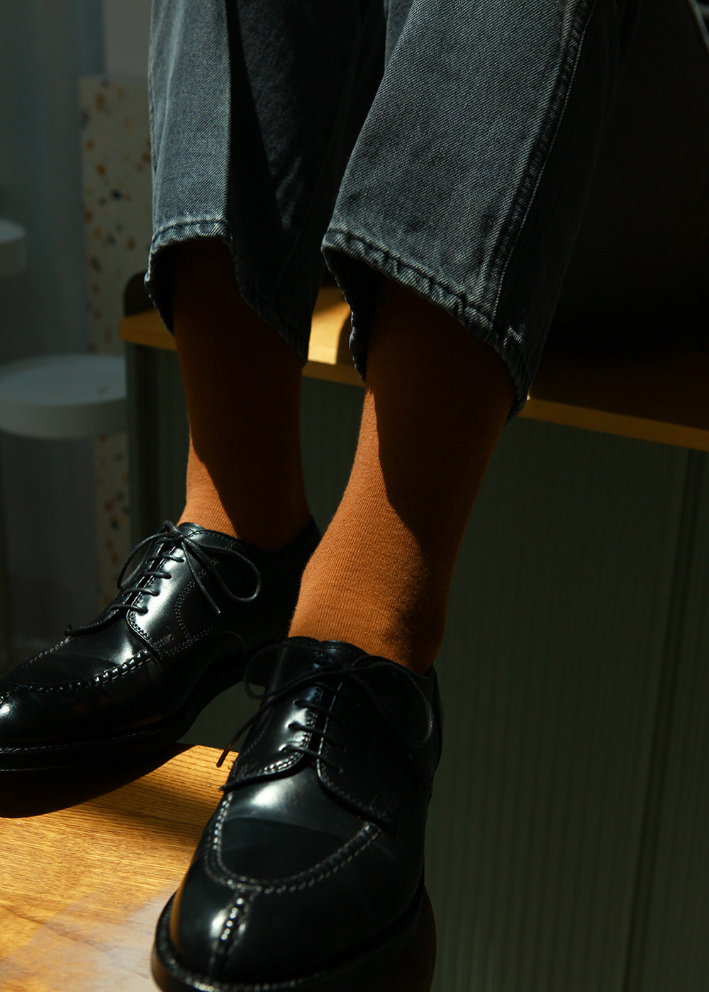 Men's Solid Socks - Caramel Cafe