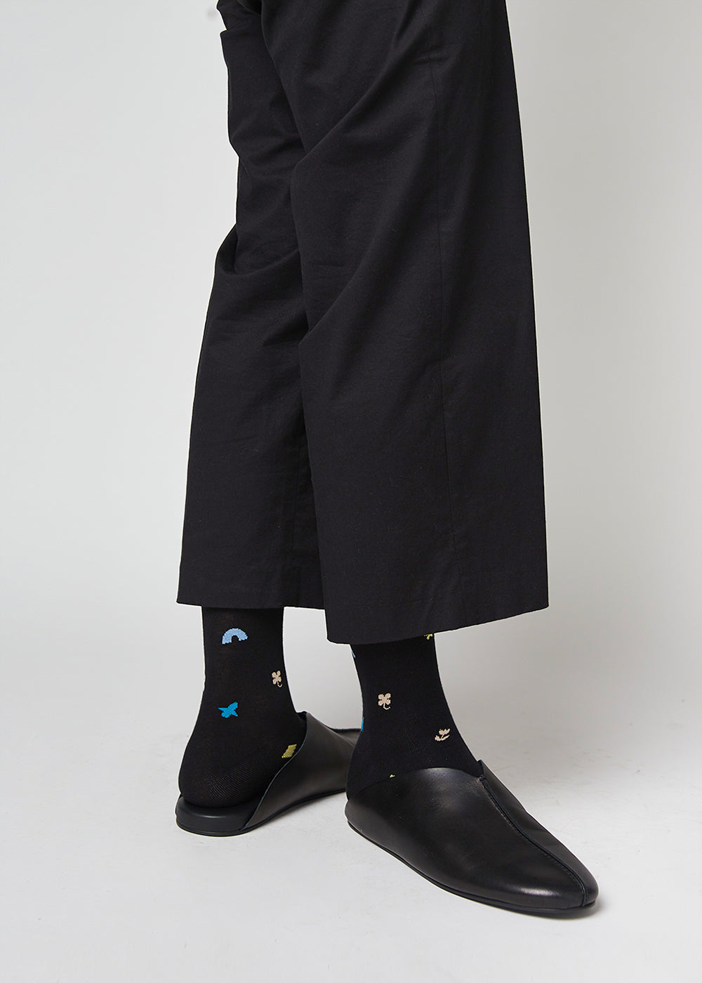 Women's Sketchbook Pattern Socks - Black