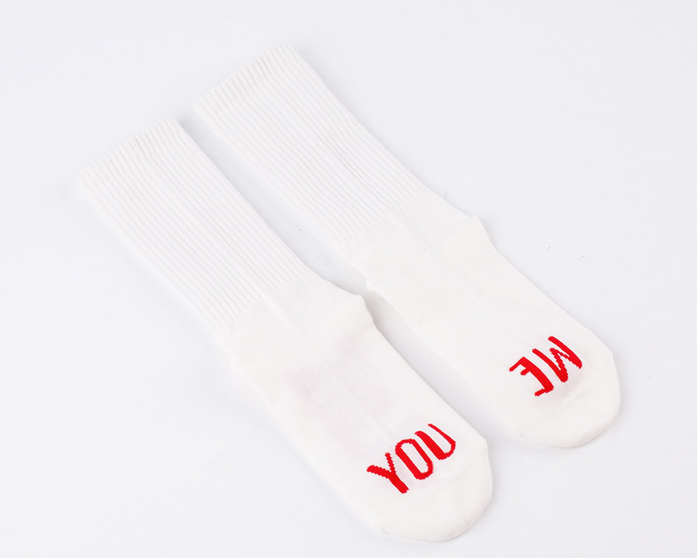 Men's "LOVE" Athletic Socks - White