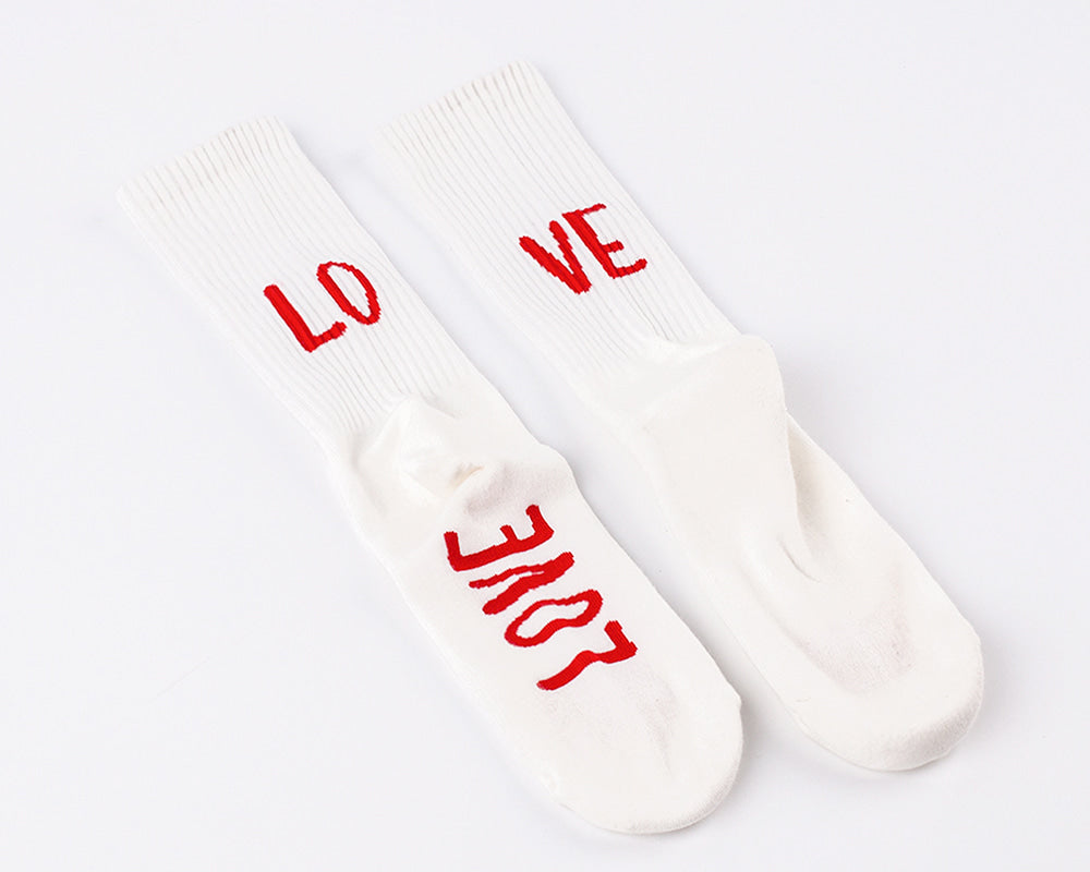 Men's "LOVE" Athletic Socks - White