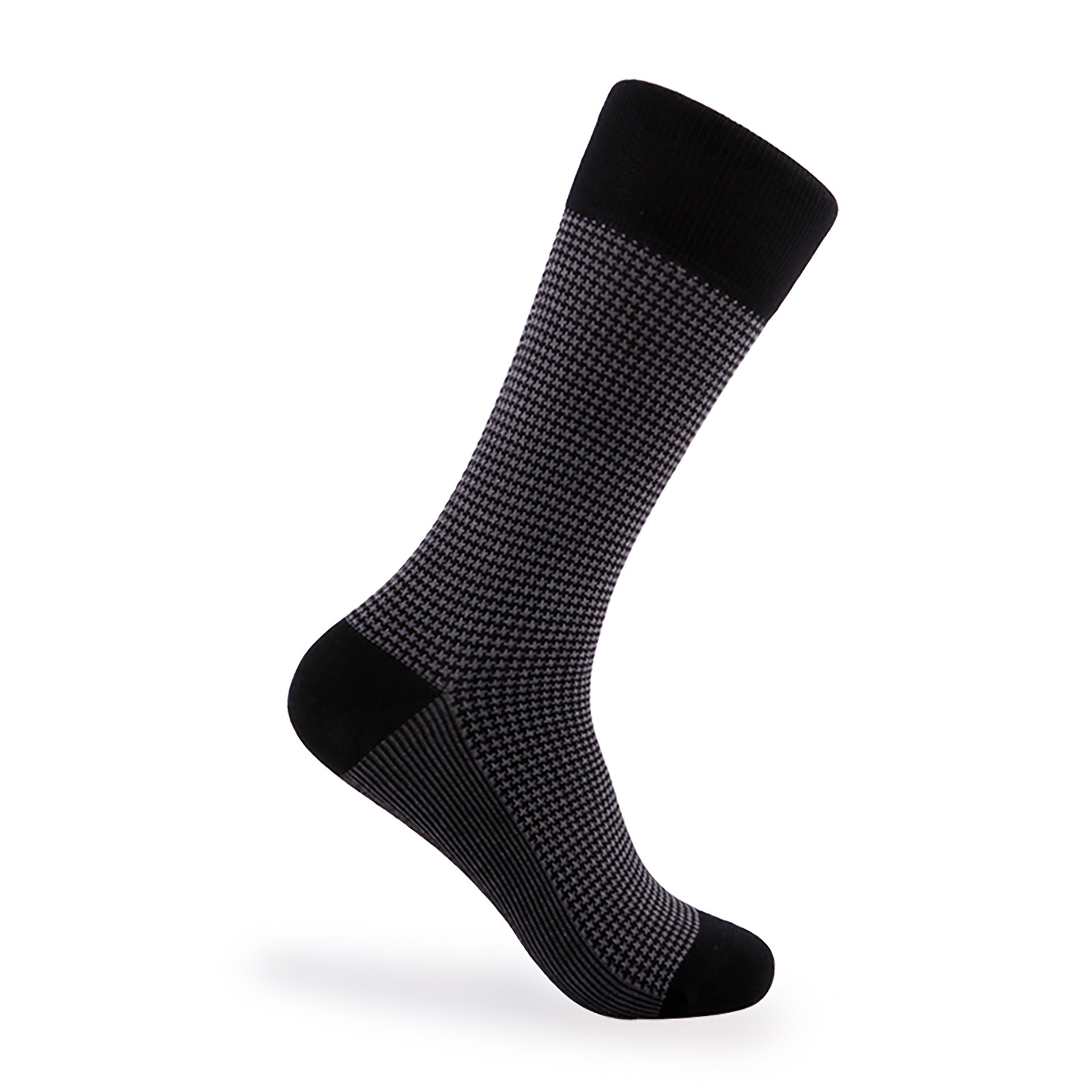 Men's Houndstooth Socks - Black & Gray