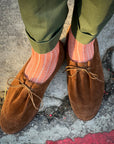 Men's Herringbone Socks - Orange & Ivory