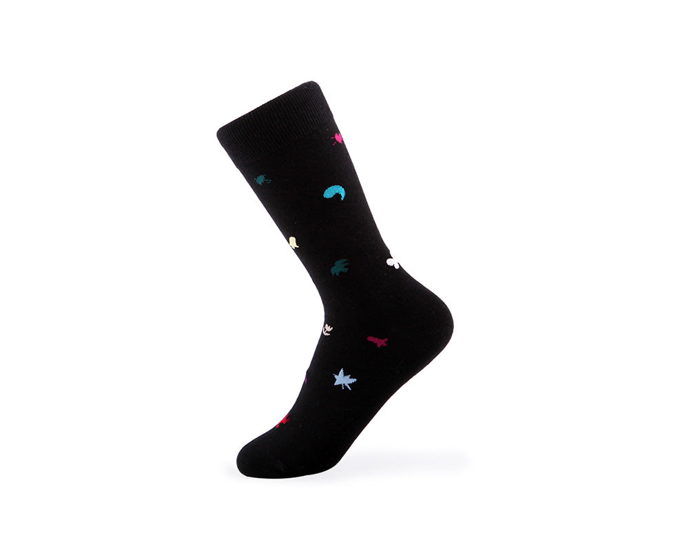 Women's Sketchbook Pattern Socks - Black
