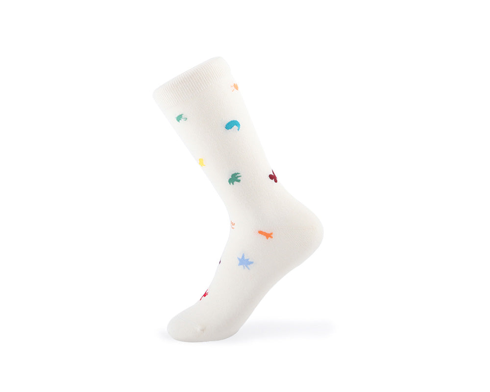 Women's Sketchbook Pattern Socks - White