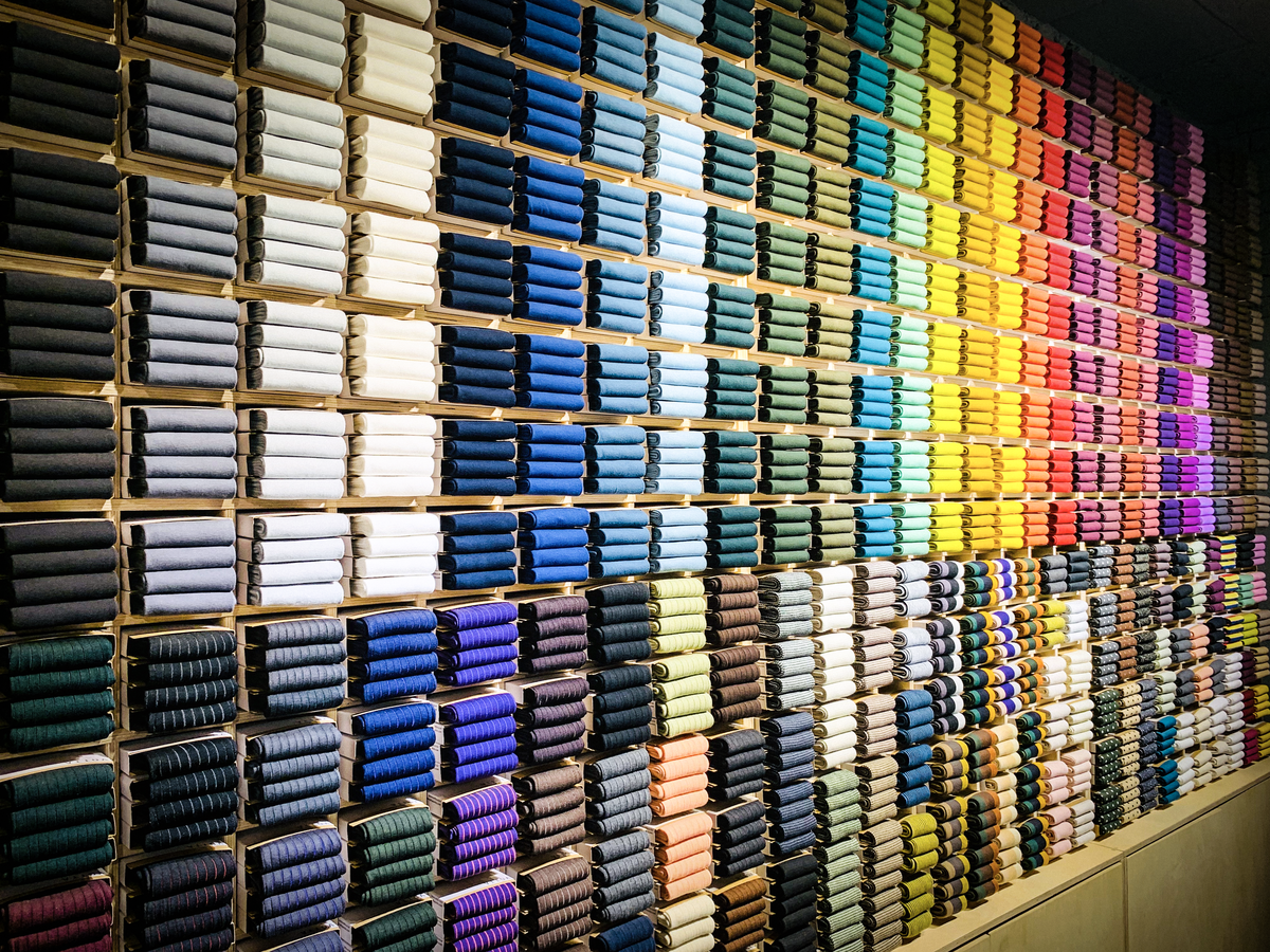 Wall of Colorful Socks