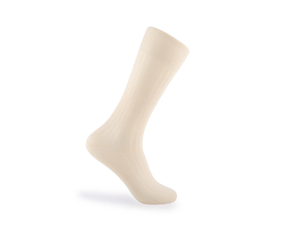Men's Ribbed Socks - Vanilla Cream