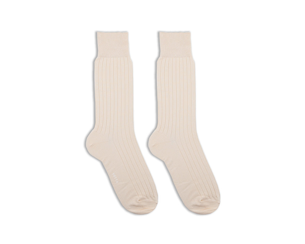Men's Ribbed Socks - Vanilla Cream