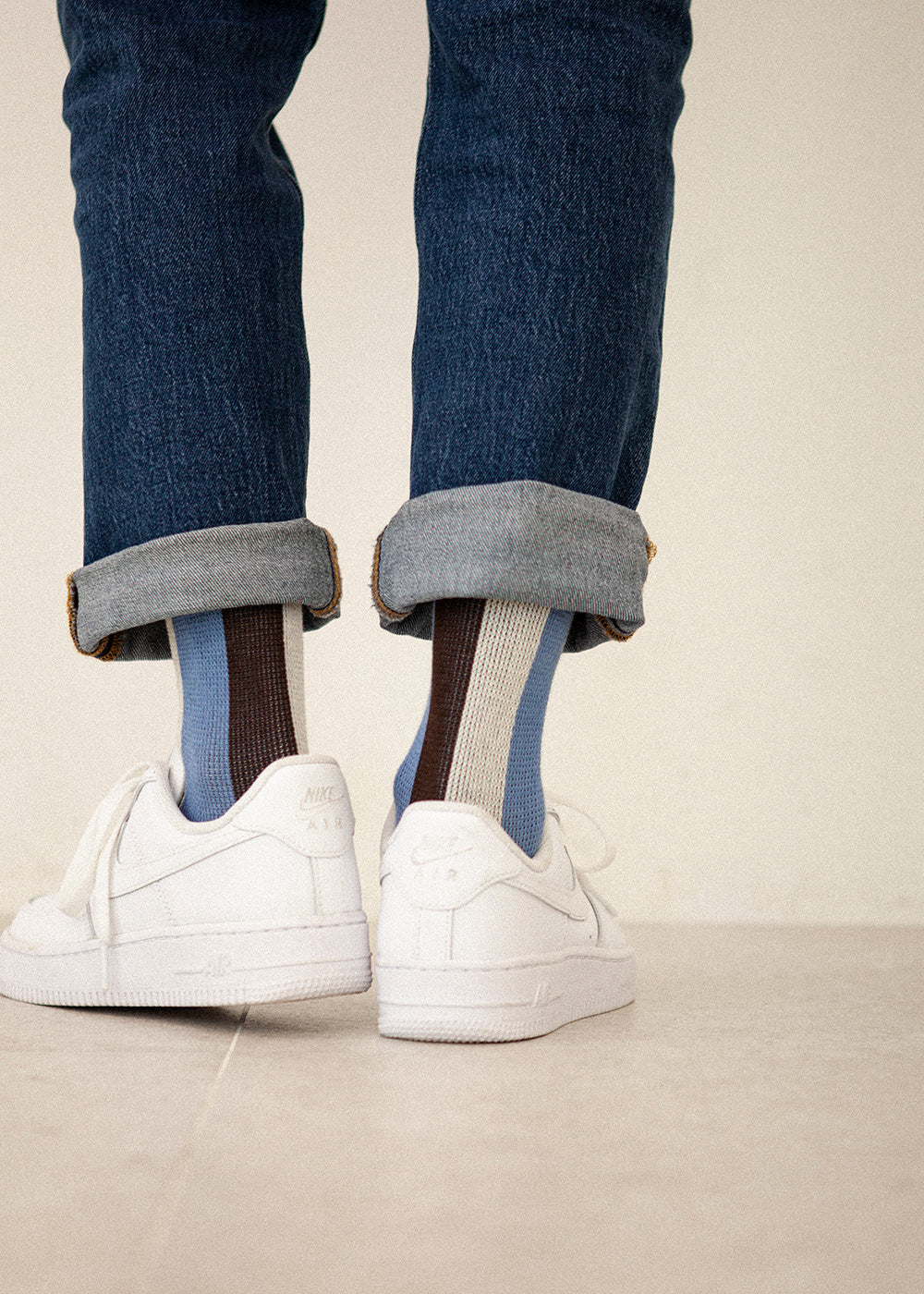 Women's BLanCHE Socks - Brown, Blue, & White