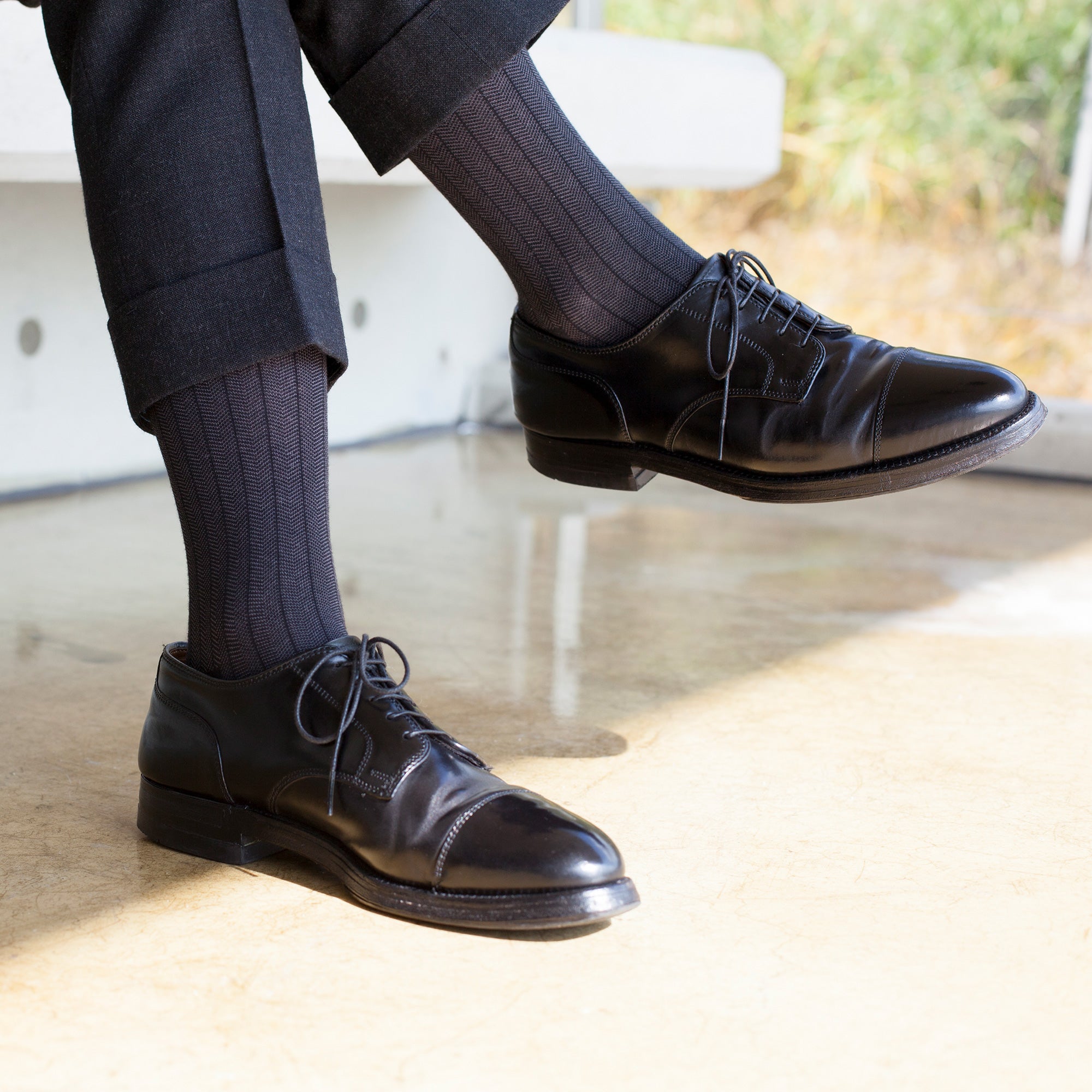 Men's Dark Gray Herringbone Dress Socks Men's Dark Gray Herringbone Dress Socks