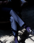 Two-Tone Ribbed - Black/Purple - Votta Socks