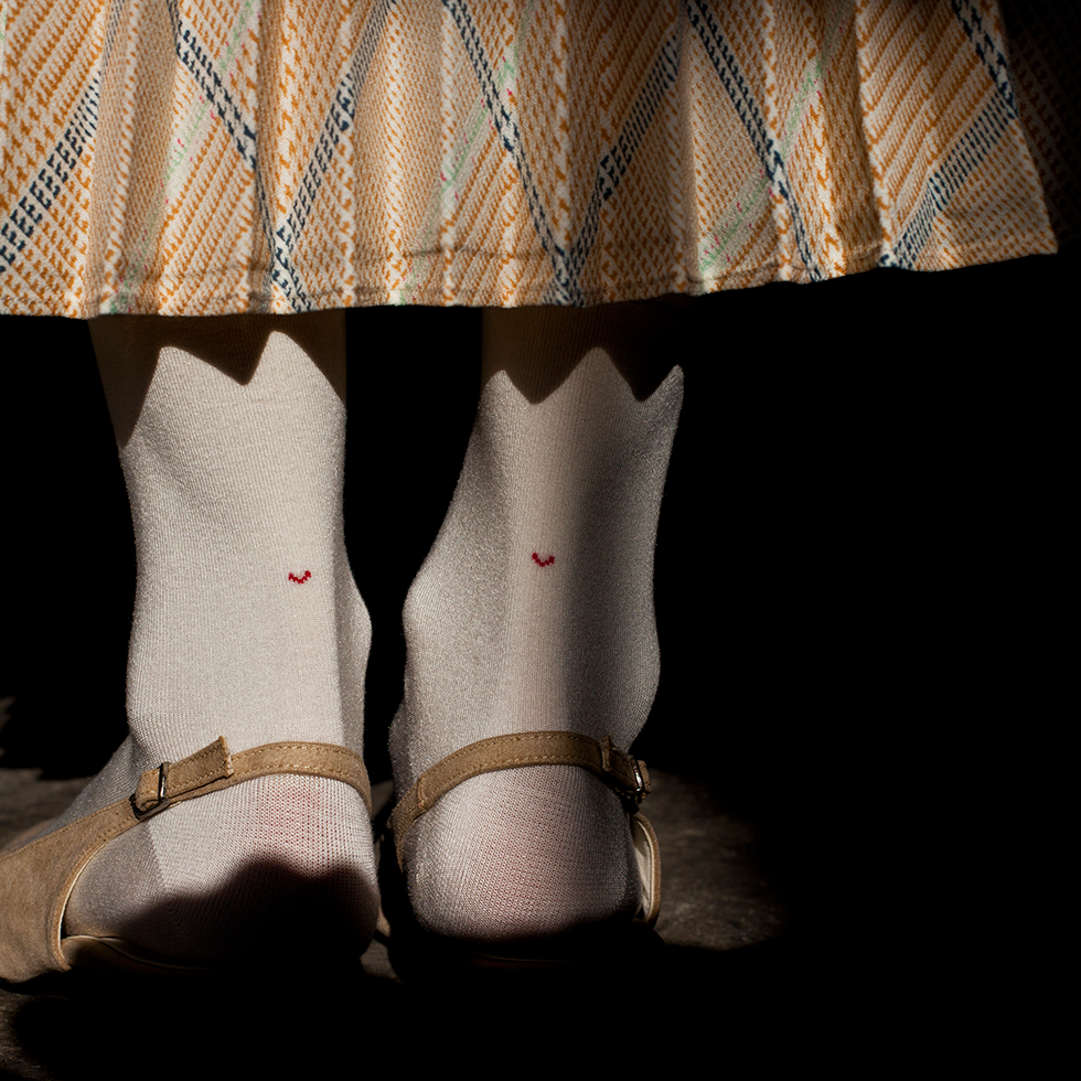 Women's Solid Love Heart Socks - Beige