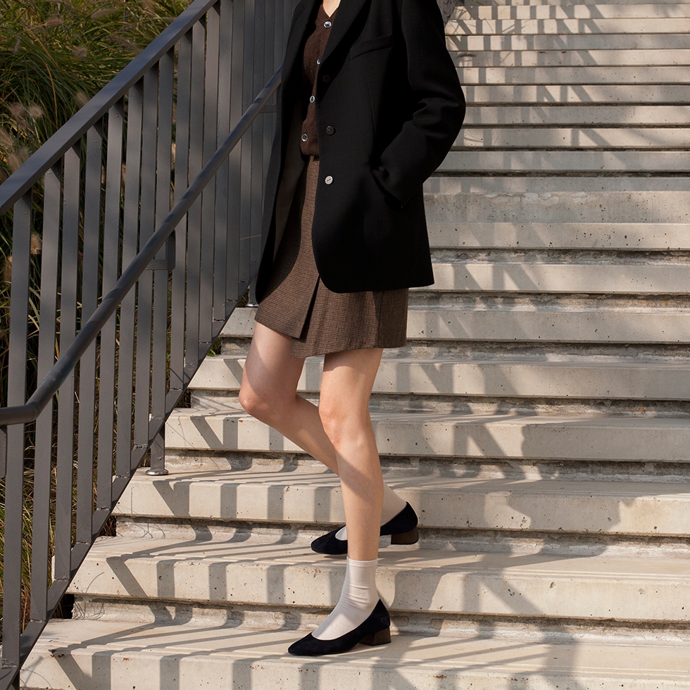 Women's Solid Love Heart Socks - Beige