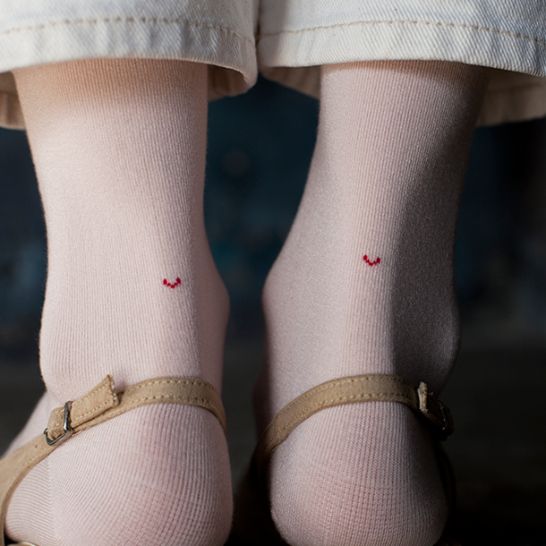Women's Solid Love Heart Socks - Pink