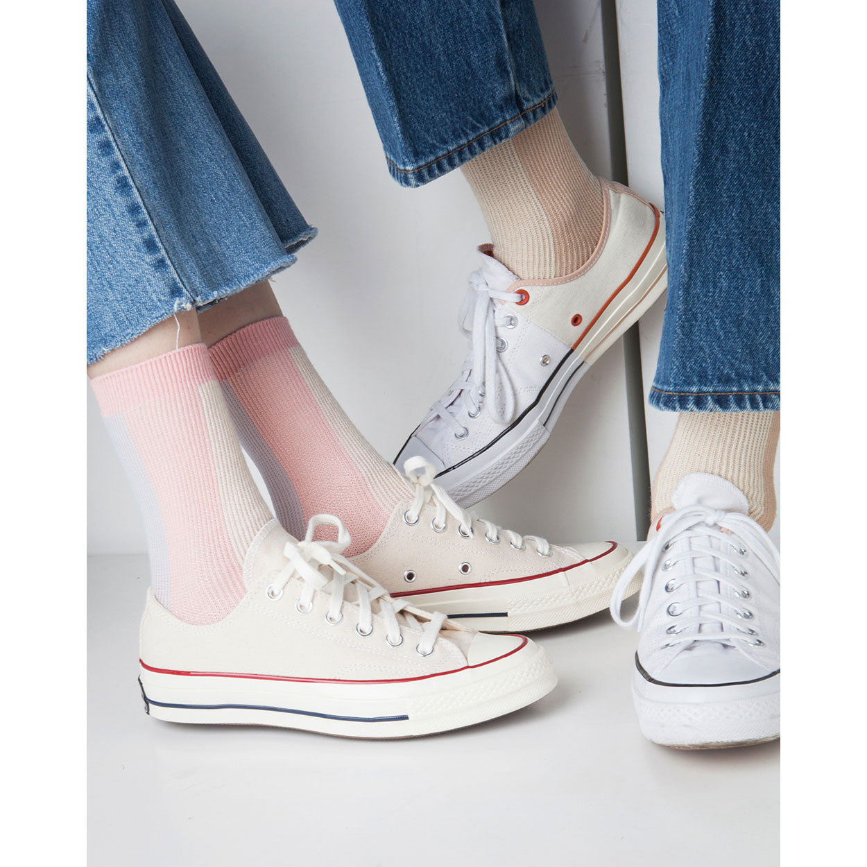 Women's BLanCHE Socks - Pastel Pink, Purple, & Cream