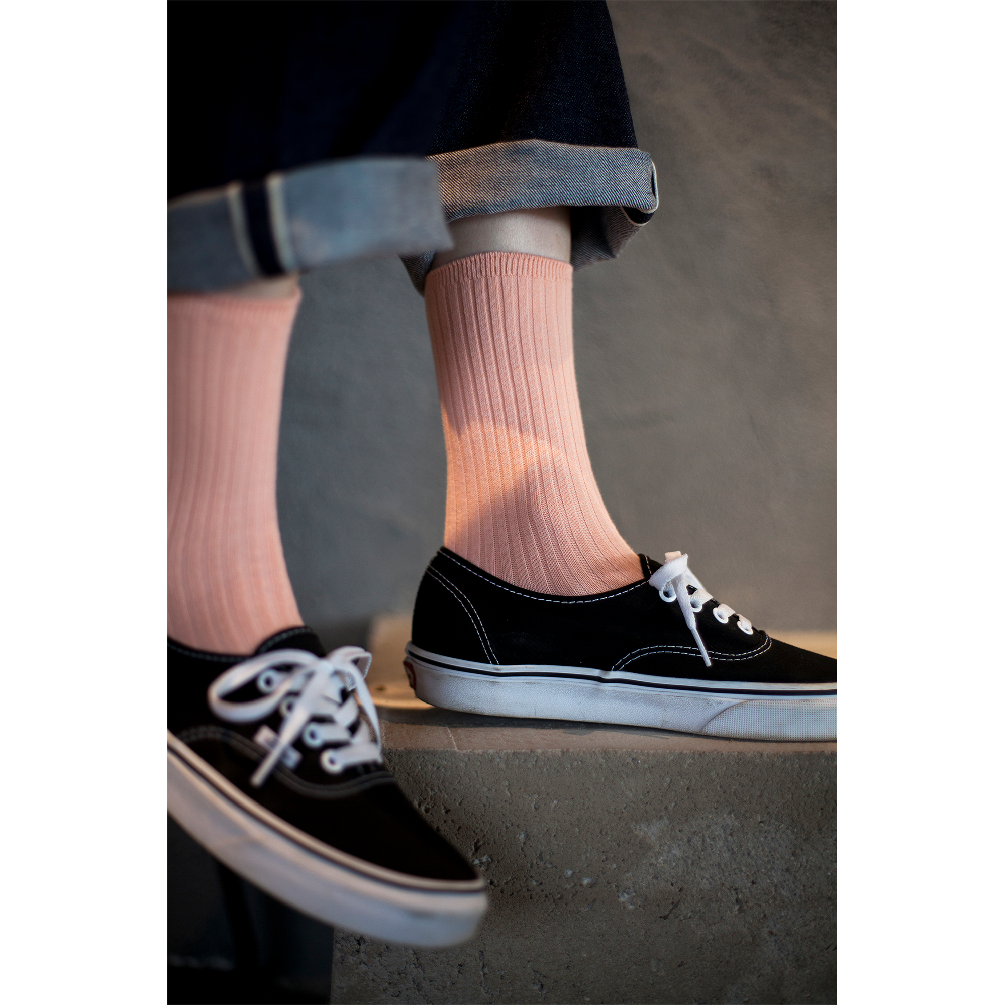 Women's Cotton Ribbed Socks - Apricot