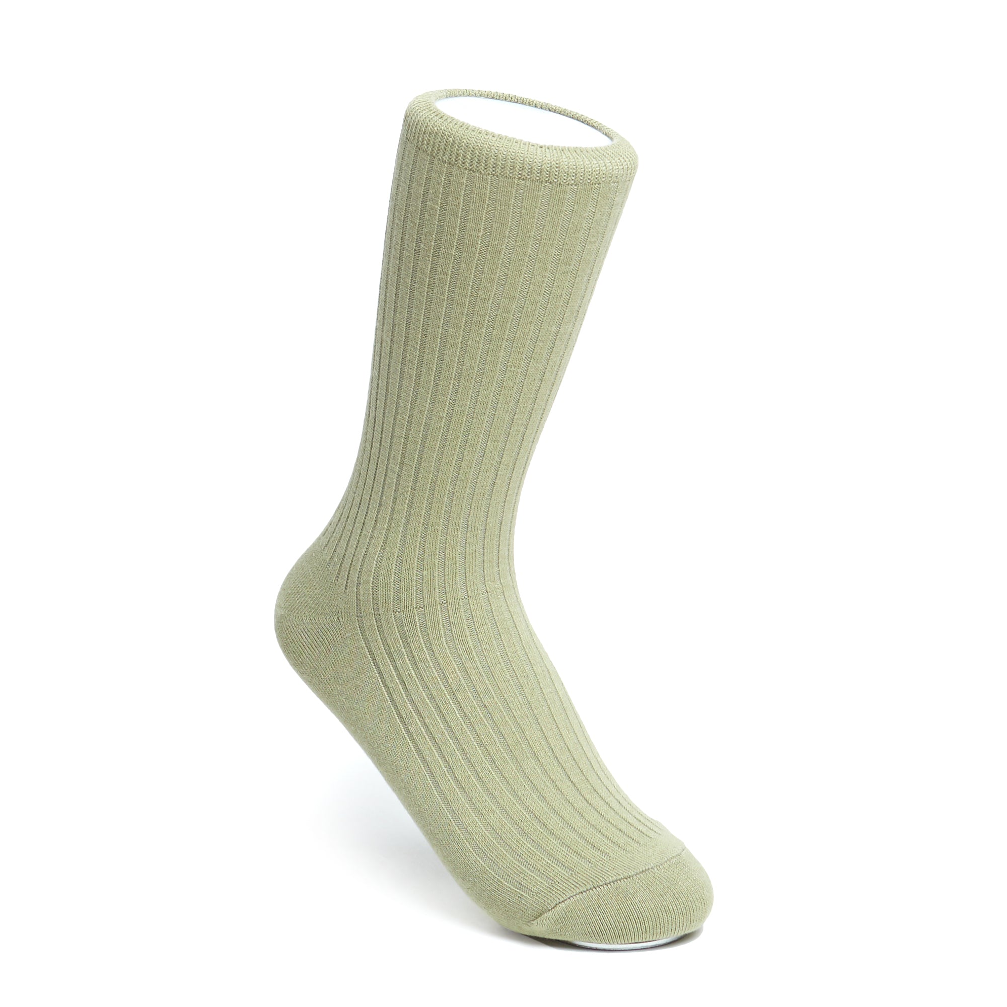 Women's Cotton Ribbed Socks - Smoky Green