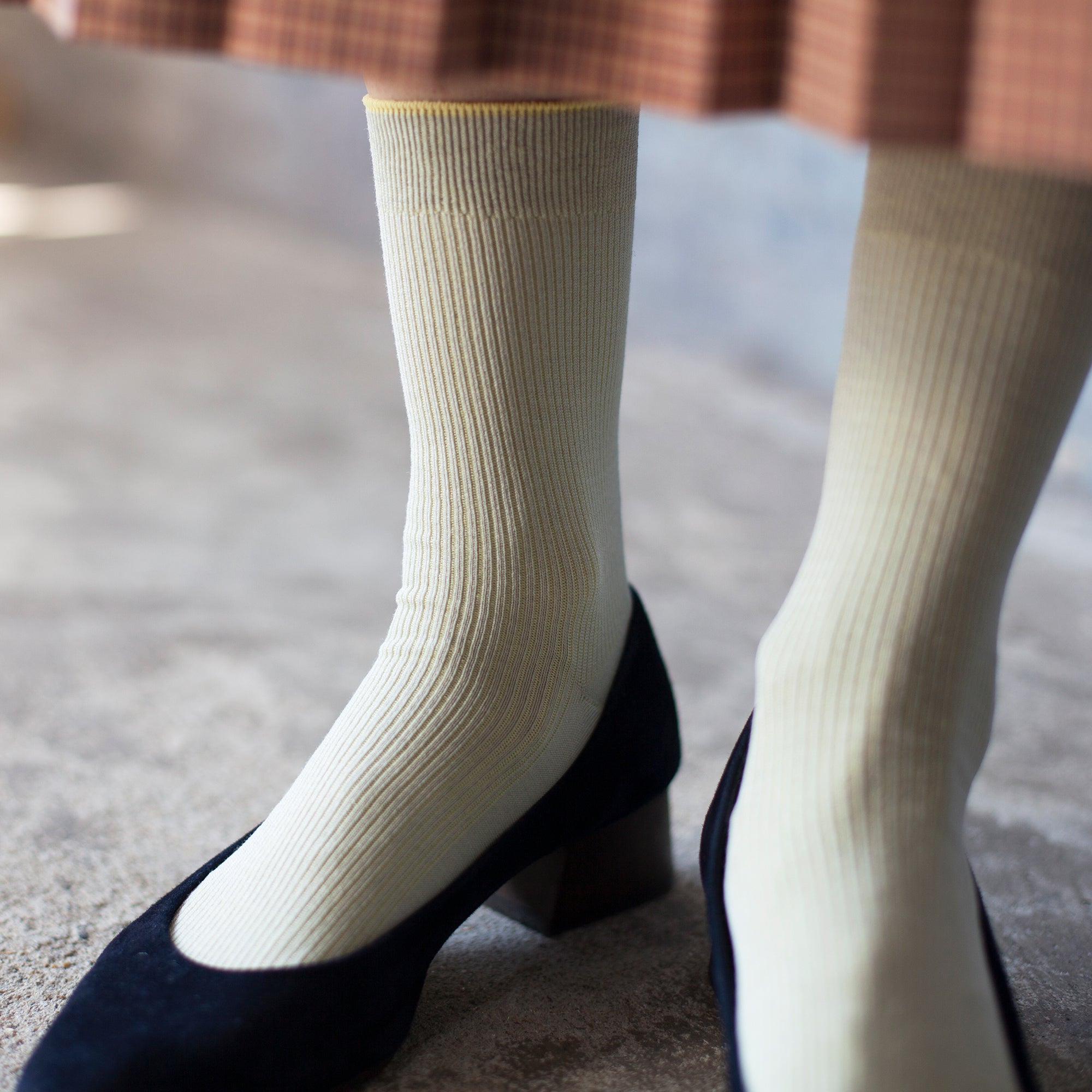 Two-Tone Ribbed - Gray/Yellow - Votta Socks