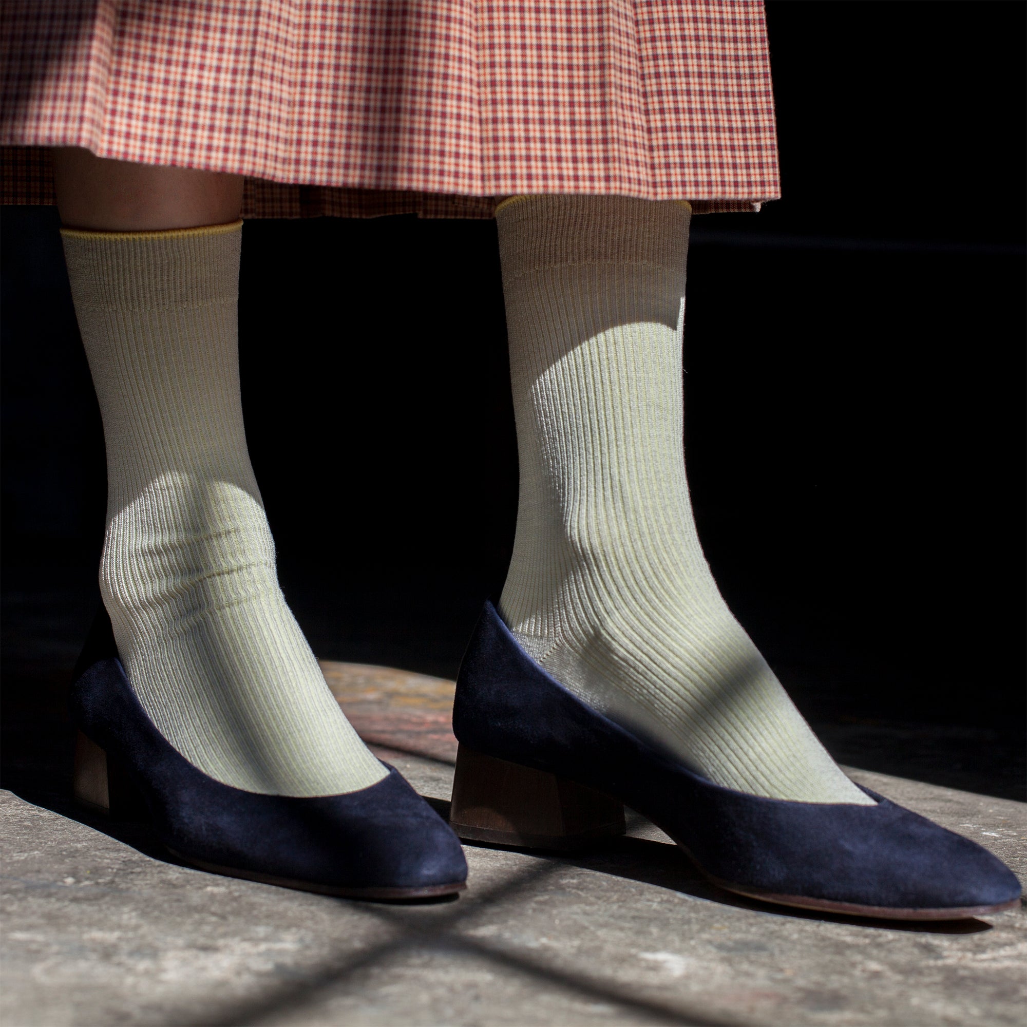 Two-Tone Ribbed - Gray/Yellow - Votta Socks