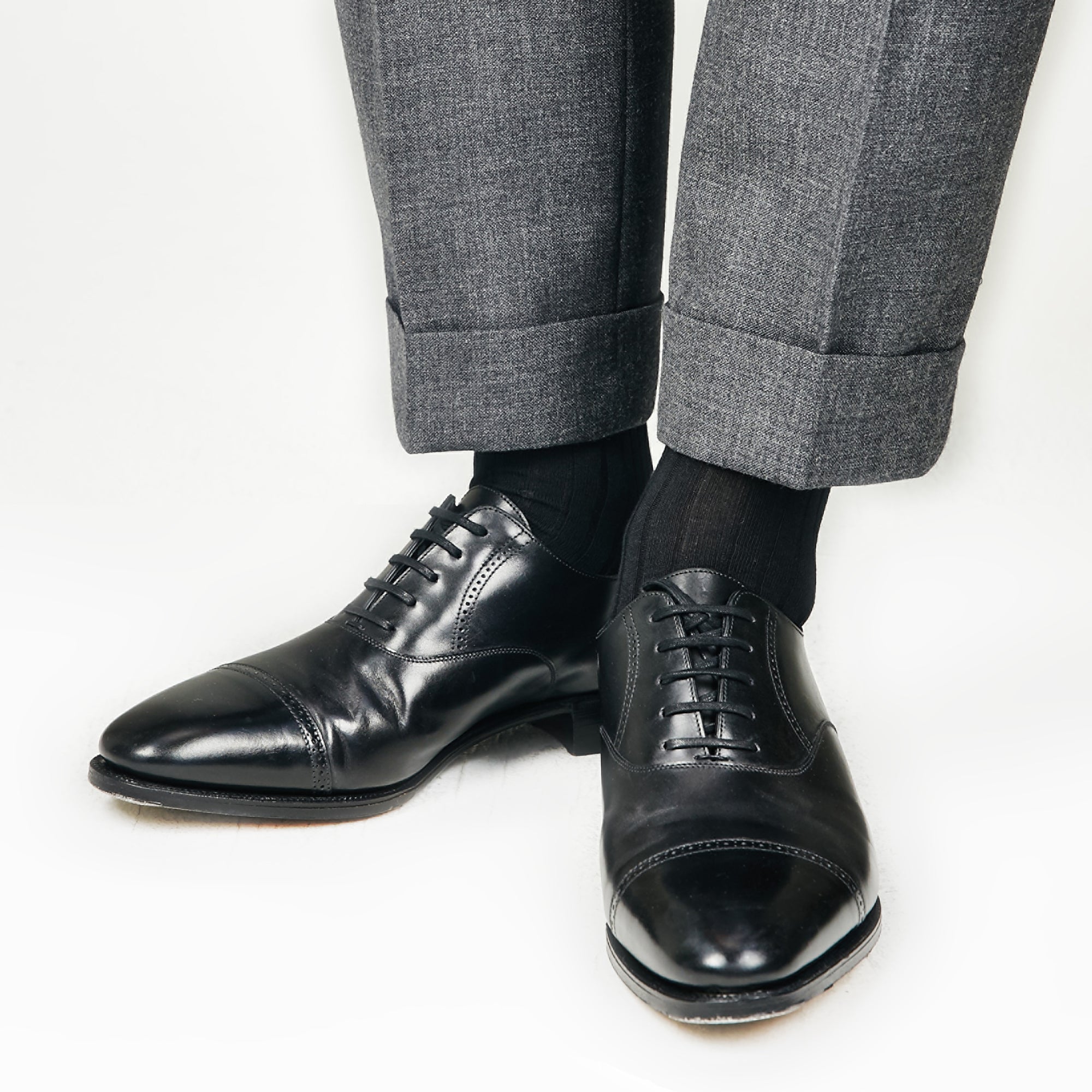Ribbed Jet Black - Votta Socks