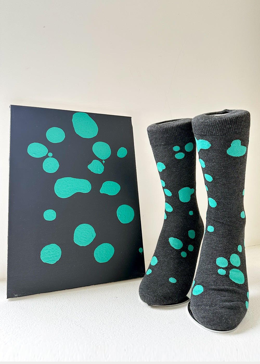Women&#39;s Dalmatian Pattern Socks - Gray &amp; Mint