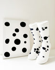 Men's Dalmatian Pattern Socks - White & Black