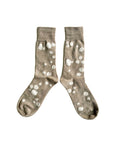 Men's Dalmatian Pattern Socks - Beige & Ivory