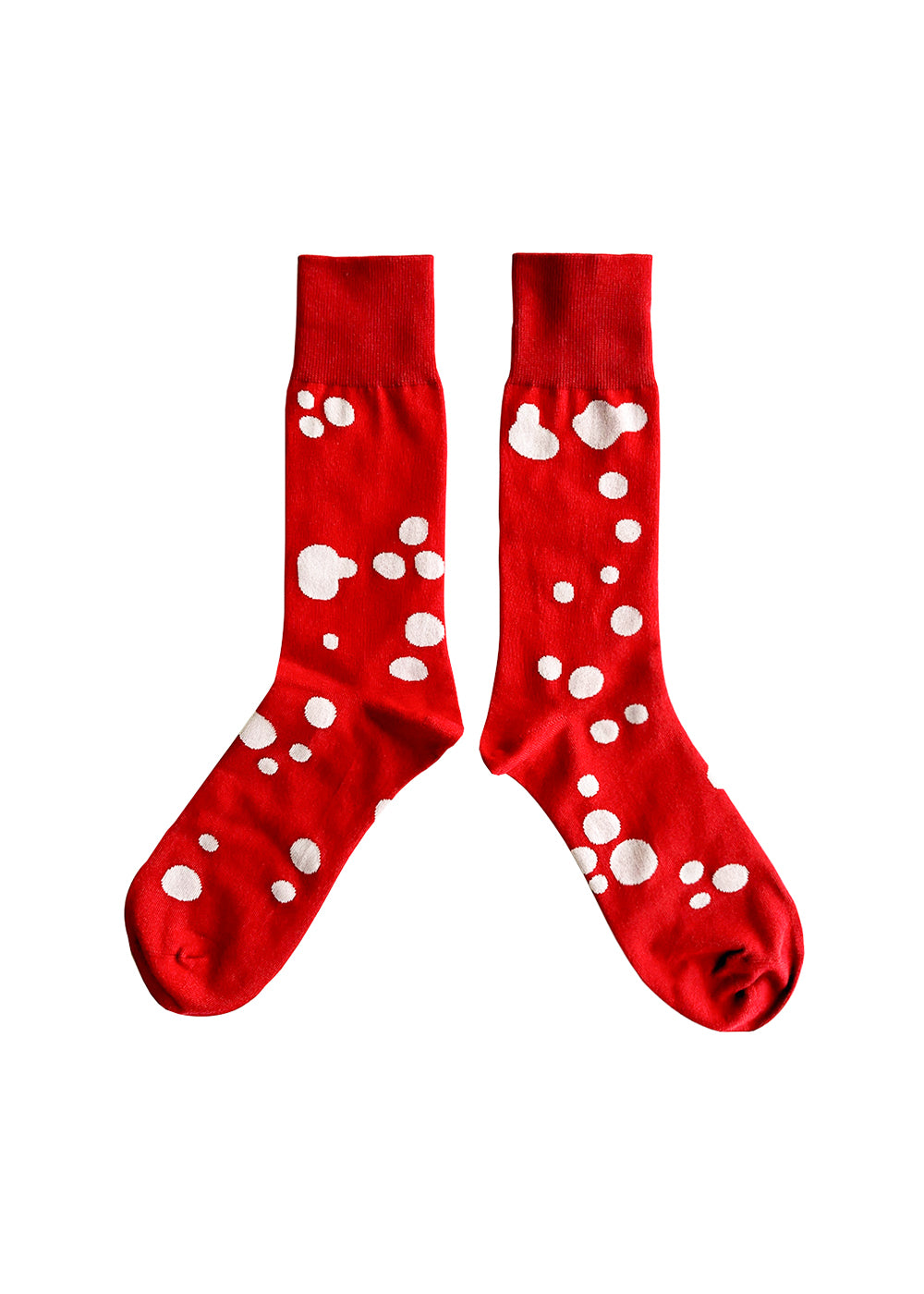Men&#39;s Dalmatian Pattern Socks - Red &amp; White