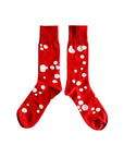 Men's Dalmatian Pattern Socks - Red & White