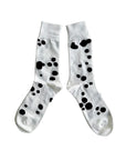 Women's Dalmatian Pattern Socks - White & Black