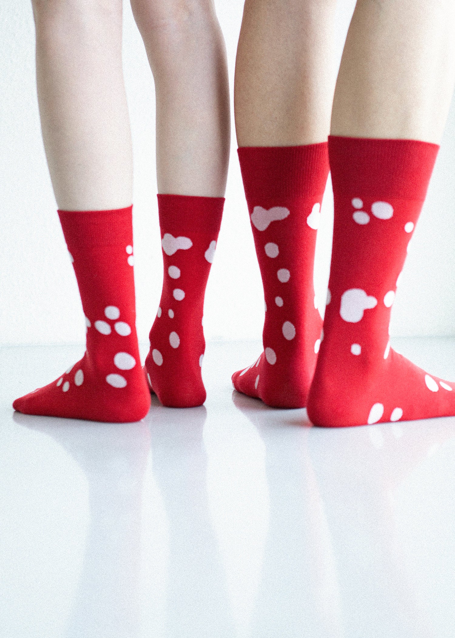 Men&#39;s Dalmatian Pattern Socks - Red &amp; White